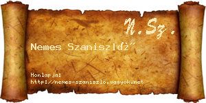 Nemes Szaniszló névjegykártya