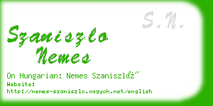 szaniszlo nemes business card